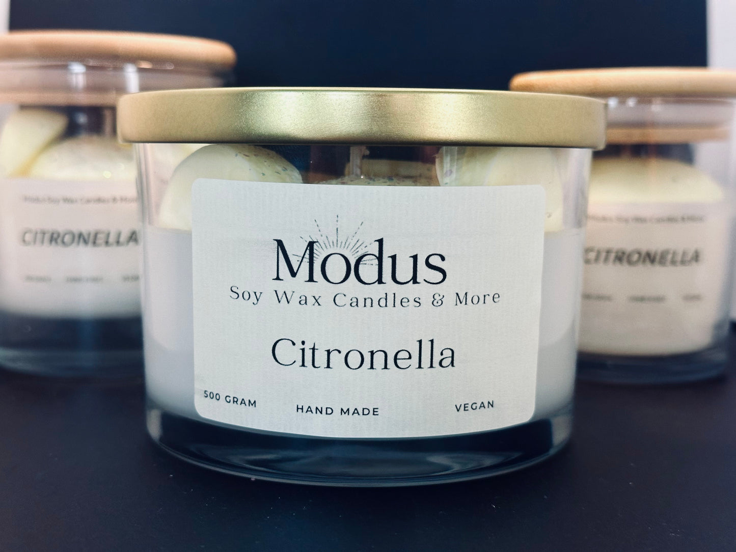 Citronella Soy Wax Kaars - Modus Candles & More