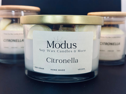 Citronella Soy Wax Kaars - Modus Candles & More