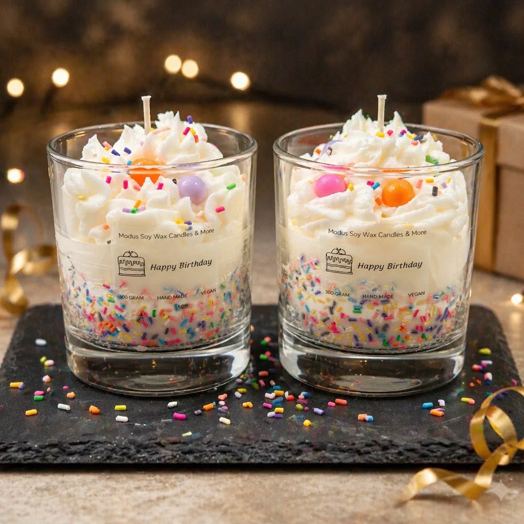 Happy Birthday Sojawas geurkaars - Modus Candles & More