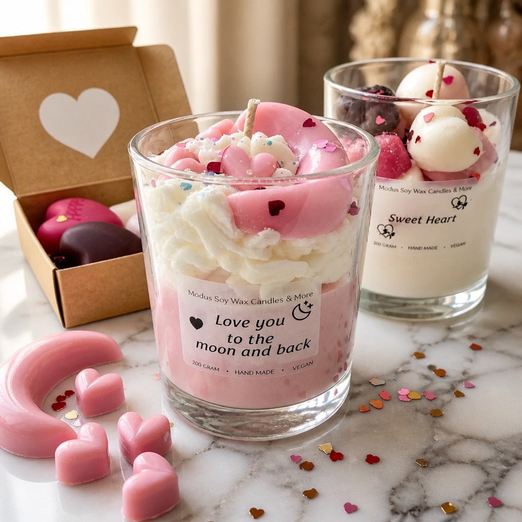 Love you to the moon and back sojawas geurkaars - Modus Candles & More