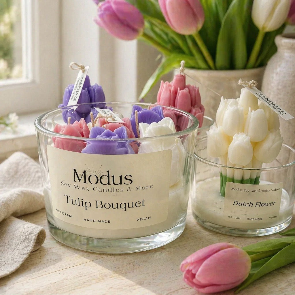 Tulip Bouquet Sojawas kaars - Modus Candles & More