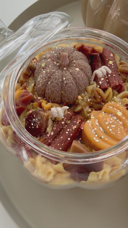 Pumpkin Spice en Kaneel sojawas geurkaars.